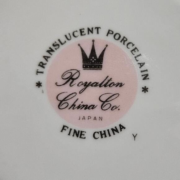 Royalton China Co Japan Translucent Porcelain Gold Trim Saucers Set of 4 - Picture 5 of 6